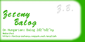 zeteny balog business card